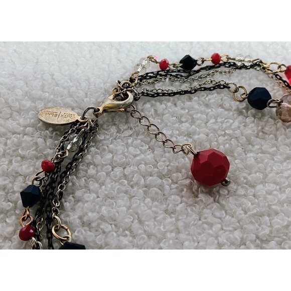 White House Black Market Gold Glass Beaded Multi Strand Statement Necklace EUC - Picture 9 of 10